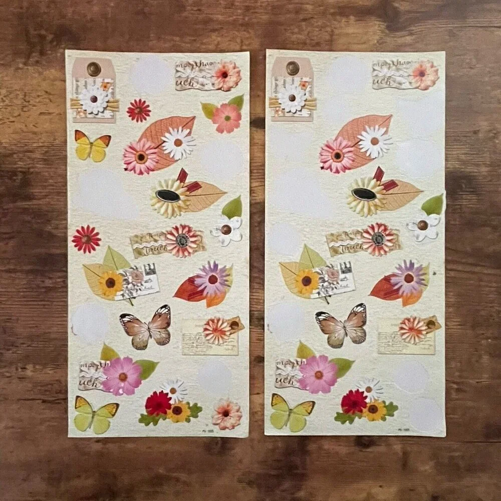 Scrapbooking Sticker Lot of Easter Spring Themes Flowers Chicks Butterflies